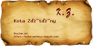 Kota Zétény névjegykártya